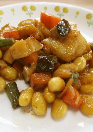 鶏肉と大豆のみそ炒め ★宇都宮学校給食-レシピのメイン写真