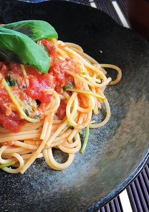 簡単！ランチ◎トマトとツナの和風のパスタ-レシピのメイン写真
