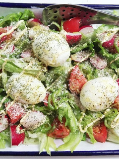 (サラダ)半熟玉子 トマト レタス 他-レシピのメイン写真