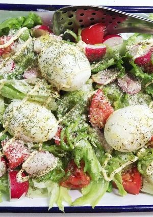 （サラダ）半熟玉子　トマト　レタス　他-レシピのメイン写真