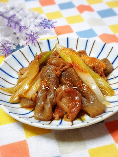 ☆こんにゃくと豚肉ネギの甘辛炒め☆-レシピのメイン写真