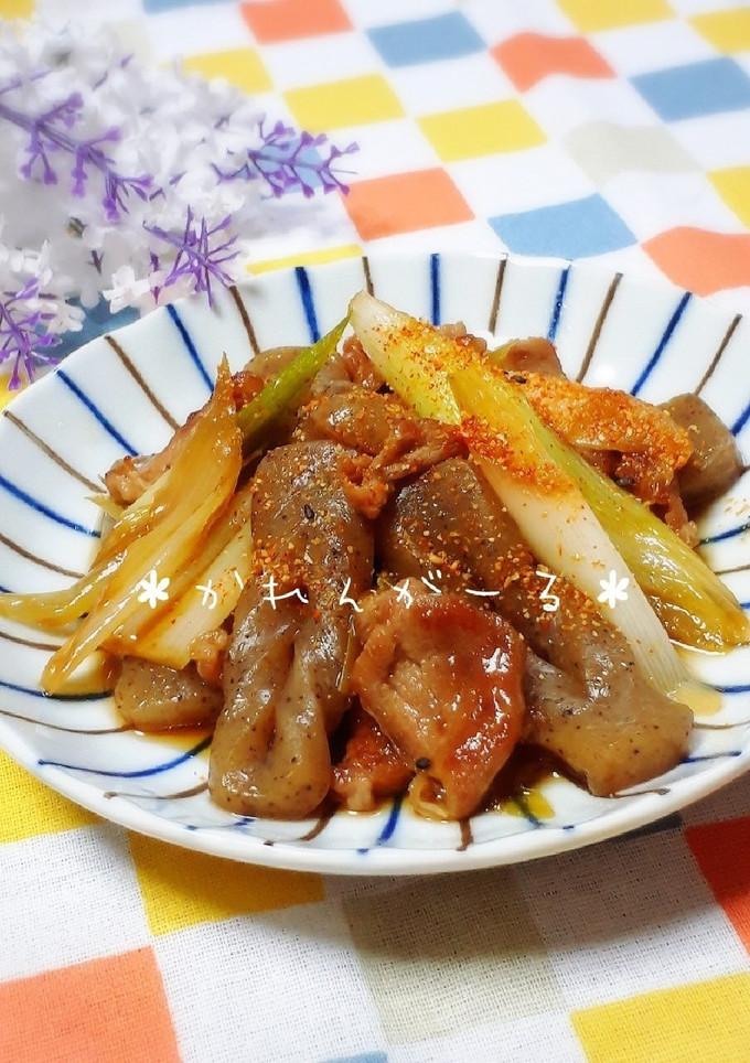 ☆こんにゃくと豚肉ネギの甘辛炒め☆-レシピのメイン写真