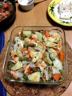 甘塩鮭と彩り野菜のチーズ焼き-レシピのメイン写真