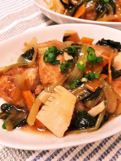 厚揚げ豚肉巻きの野菜あんかけ-レシピのメイン写真