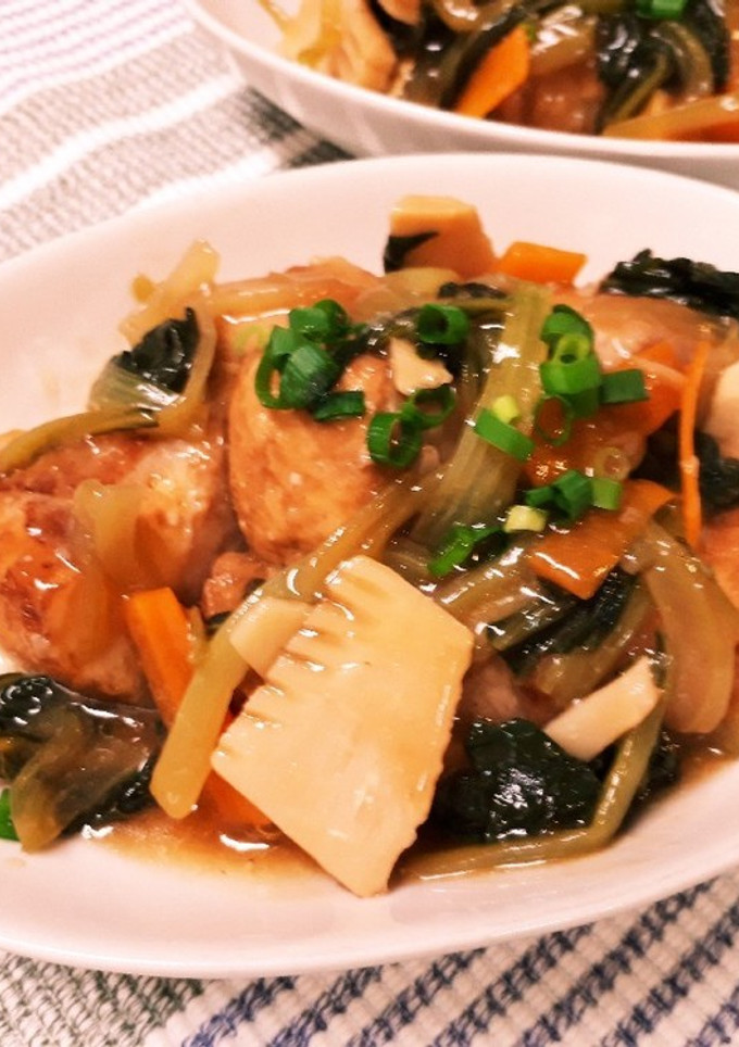 厚揚げ豚肉巻きの野菜あんかけ-レシピのメイン写真