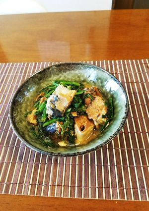 サバ缶と冷凍ほうれん草をレンチンで一品♪-レシピのメイン写真