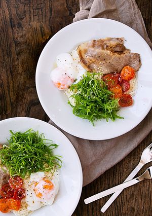 ごま油そうめん(豆乳＆中華だしver)-レシピのメイン写真