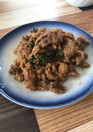 お弁当のおかずにも☆ゴマ肉味噌炒め-レシピのメイン写真