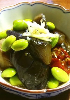 茄子の焼き浸し 枝豆&ドライトマト-レシピのメイン写真