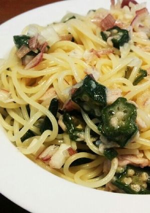 七夕に☆和えるだけ簡単オクラの塩麹パスタ-レシピのメイン写真