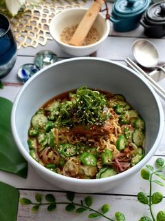 みそラーメンとサバ缶の冷や汁風-レシピのメイン写真