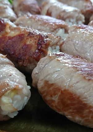 ネギ塩味✨豚肩ロース巻き寿司-レシピのメイン写真