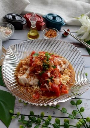 サラダチキンでイタリアンな冷やしラーメン-レシピのメイン写真