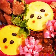 รูปของ カップで型抜き ぐでたまキャラ弁