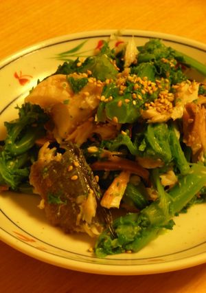 菜の花とあじの干物-レシピのメイン写真