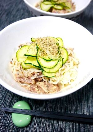 中性脂肪対策！サッポロ一番☆鯖冷汁麺-レシピのメイン写真