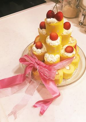 パーティーに^ ^ロールケーキタワー☆-レシピのメイン写真