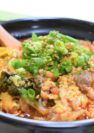 豆板醤で。牛肉のユッケジャンクッパ風！-レシピのメイン写真