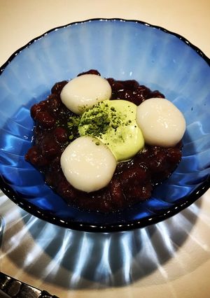 圧力鍋で作る冷やしぜんざい・抹茶白玉添え-レシピのメイン写真