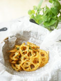れんこんから揚げ*カレー塩味-レシピのメイン写真