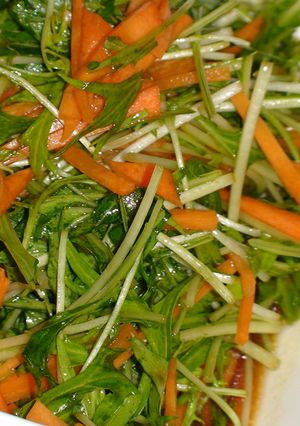 こぶ茶でシャキシャキ水菜サラダ-レシピのメイン写真