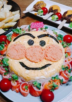 お誕生日に!アンパンマン寿司ケーキ-レシピのメイン写真