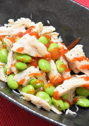 コンビニサラダチキンと枝豆のさっぱり炒め-レシピのメイン写真