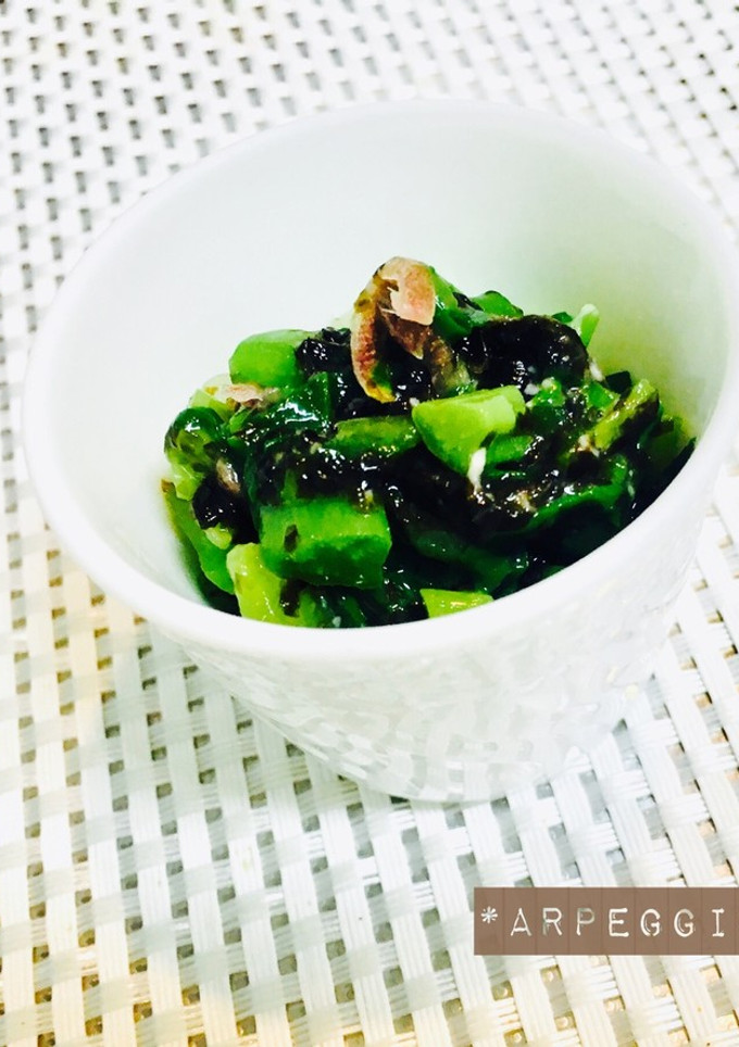 塩酒粕海苔の佃煮で♪つるむらさきの和え物-レシピのメイン写真
