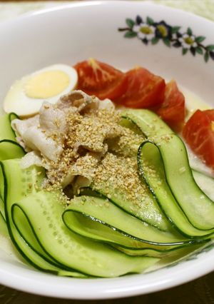 リボンキュウリの冷やし塩とんこつらーめん-レシピのメイン写真