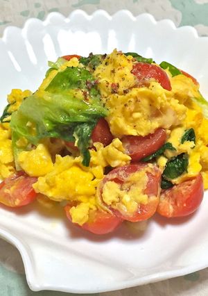 トマトとモッツァレラのサラダ菜卵ソテー-レシピのメイン写真