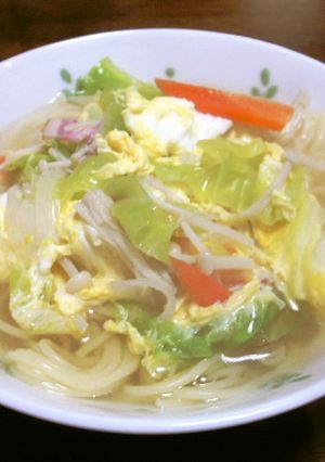 キャベツとエノキの和風スープパスタ-レシピのメイン写真
