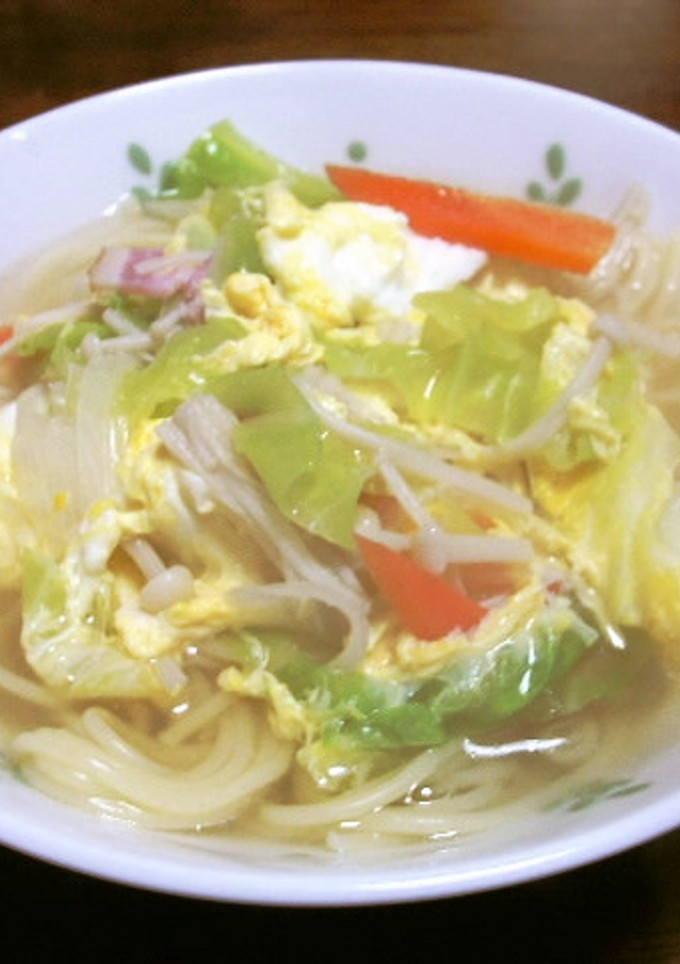 キャベツとエノキの和風スープパスタ-レシピのメイン写真