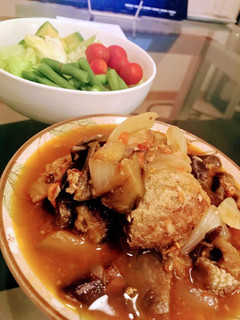 茄子とフレッシュトマトのハンバーグ煮込み-レシピのメイン写真