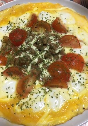 納豆とモッツァレラチーズのオムレツ風-レシピのメイン写真