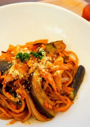 茹でずに簡単！ツナとナスのトマトパスタ-レシピのメイン写真