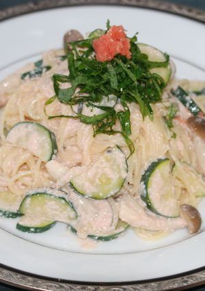 からし明太子のピリ辛豆乳冷製パスタ♪-レシピのメイン写真