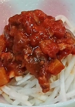 ミートソースがけ千切り大根サラダ-レシピのメイン写真
