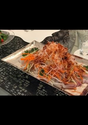 鯛の中華風刺身・食べるラー油ソース-レシピのメイン写真