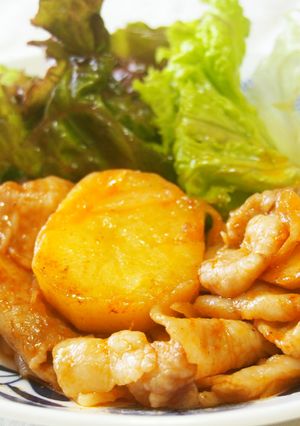 豚バラとじゃが芋のケチャップ炒め♪-レシピのメイン写真