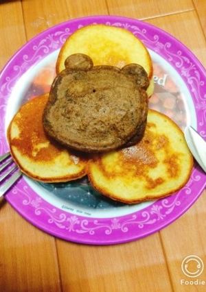 ふわふわもちもちココアパンケーキ-レシピのメイン写真
