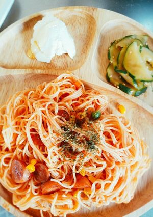 素麺に飽きたら☆素麺ナポリタン-レシピのメイン写真