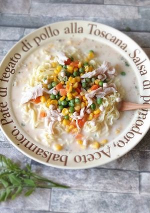 もち麦パフ入り〜クリーミィ冷し塩とんこつ-レシピのメイン写真