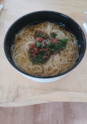 超簡単アレンジ 爽やかな香り 梅しそ素麺-レシピのメイン写真