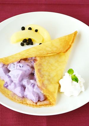 ワイルドブルーベリーとモモのクレープ-レシピのメイン写真