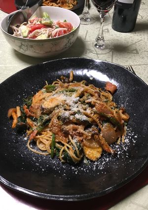 ほうれん草とベーコンのトマトソースパスタ-レシピのメイン写真