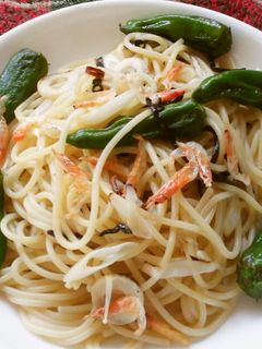 しし唐と塩こぶのスパゲッティ-レシピのメイン写真