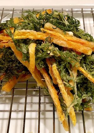サクサク♪にんじん葉のかき揚げ-レシピのメイン写真