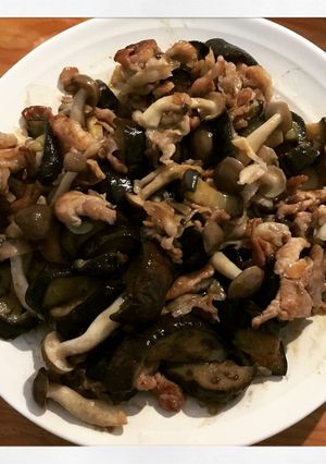 ナスときのこと豚肉のオイスターソース炒め-レシピのメイン写真