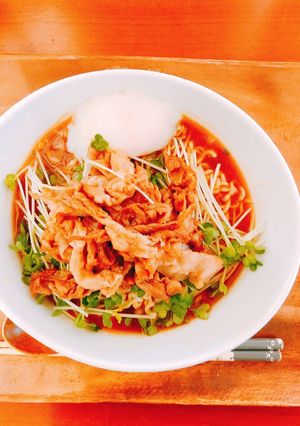 味噌冷やしラーメン甘辛豚肉のせ-レシピのメイン写真