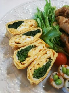 お弁当 ほうれん草入りだし巻き玉子-レシピのメイン写真